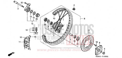 FRONT WHEEL XR650R1 de 2001